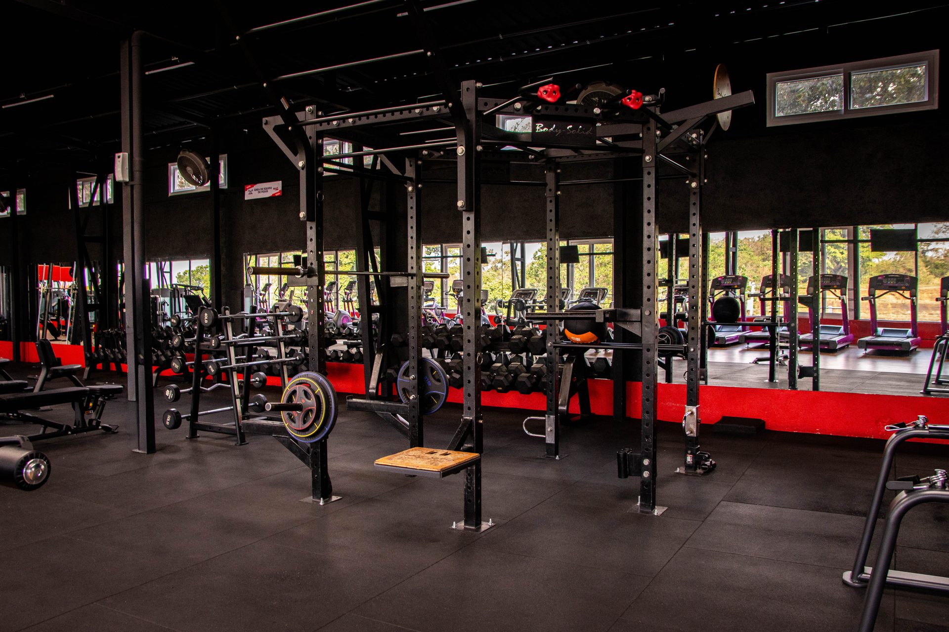 Área de peso libre con racks Body Solid